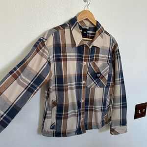 Vans Women's Plaid Utility Jacket - Tan and Navy